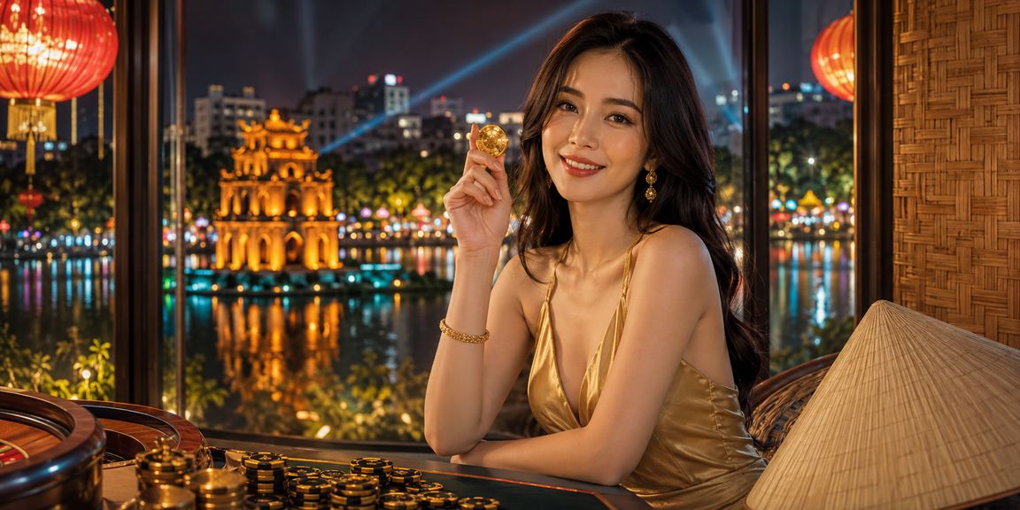 Người dùng Hà Nội đội nón lá tham gia xổ số điện tử trực tuyến